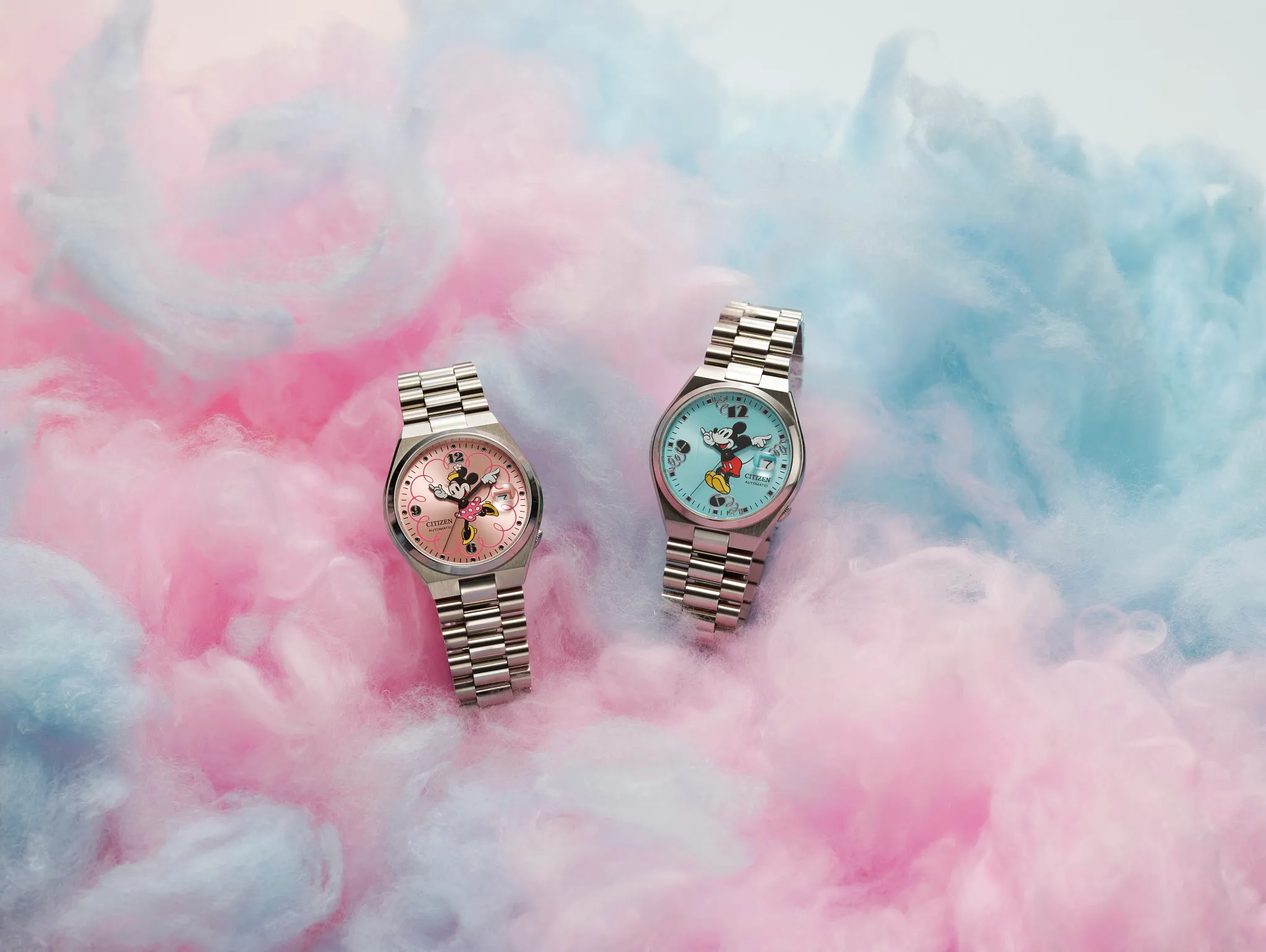 TSUYOSA Mickey Mouse Blue Dial Stainless Steel Bracelet NJ0156-50L